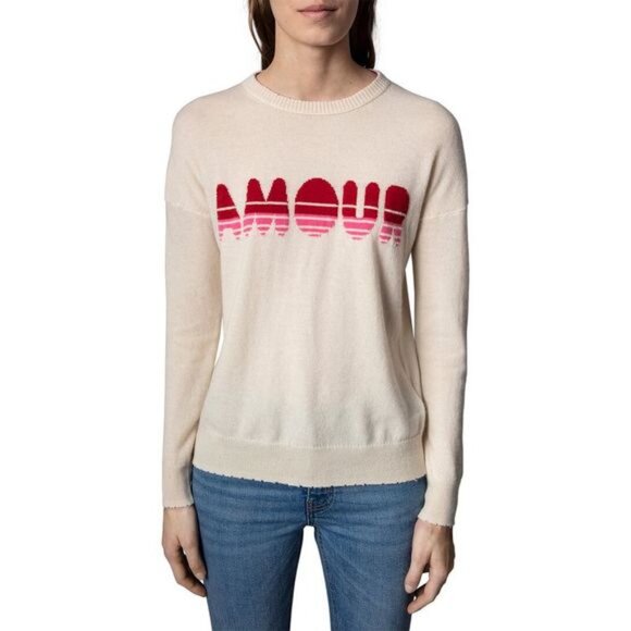 NWT Zadig & Voltaire Gaby Amour Wool & Cashmere-Blend Sweater Size XS - Picture 1 of 9